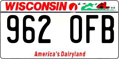 WI license plate 962OFB