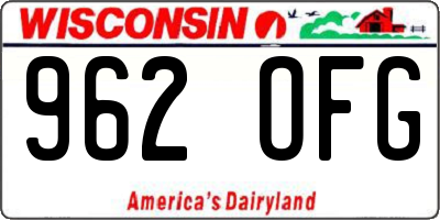WI license plate 962OFG
