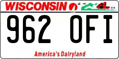 WI license plate 962OFI