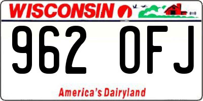 WI license plate 962OFJ
