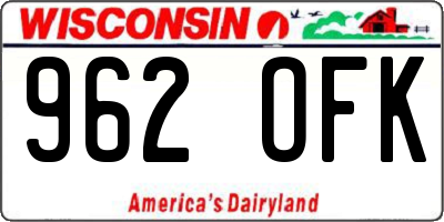 WI license plate 962OFK