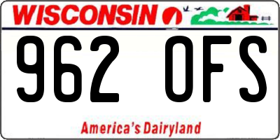 WI license plate 962OFS