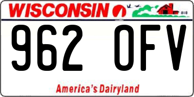WI license plate 962OFV