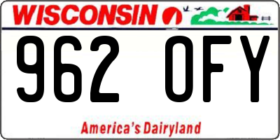 WI license plate 962OFY