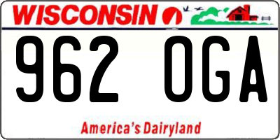 WI license plate 962OGA