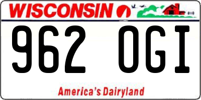 WI license plate 962OGI