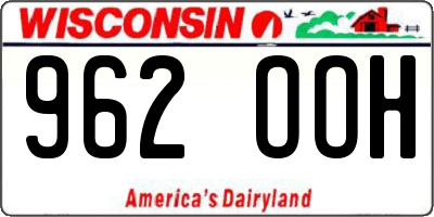 WI license plate 962OOH
