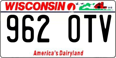 WI license plate 962OTV