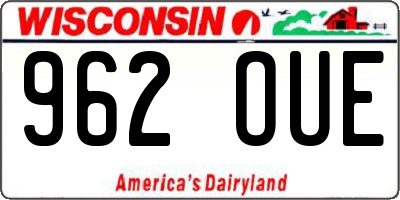 WI license plate 962OUE
