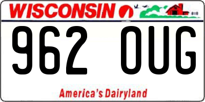 WI license plate 962OUG