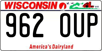 WI license plate 962OUP