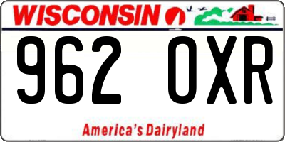 WI license plate 962OXR