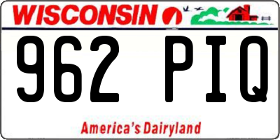 WI license plate 962PIQ