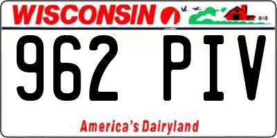 WI license plate 962PIV