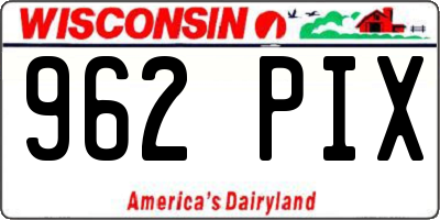 WI license plate 962PIX