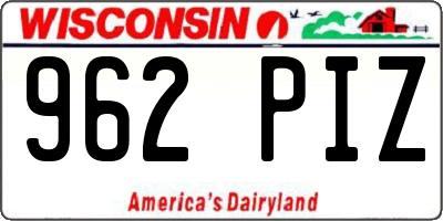 WI license plate 962PIZ