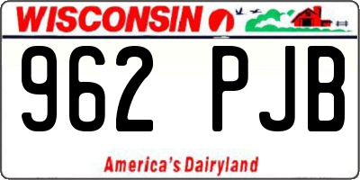WI license plate 962PJB