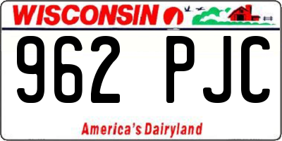 WI license plate 962PJC