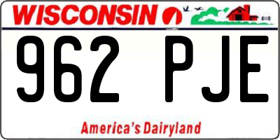 WI license plate 962PJE