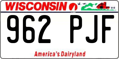 WI license plate 962PJF
