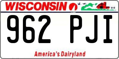 WI license plate 962PJI