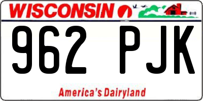 WI license plate 962PJK
