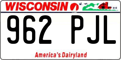 WI license plate 962PJL