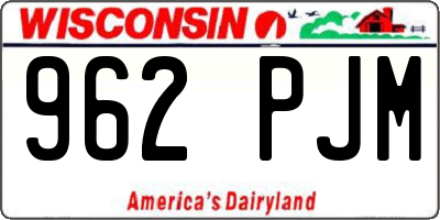 WI license plate 962PJM