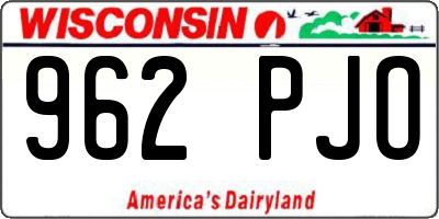 WI license plate 962PJO