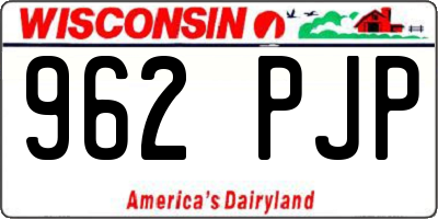 WI license plate 962PJP