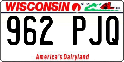 WI license plate 962PJQ