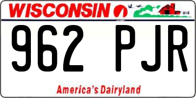 WI license plate 962PJR