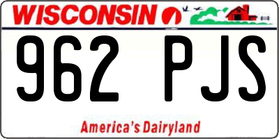 WI license plate 962PJS