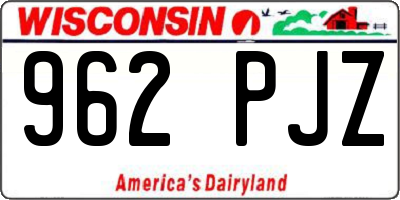 WI license plate 962PJZ