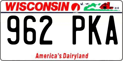 WI license plate 962PKA