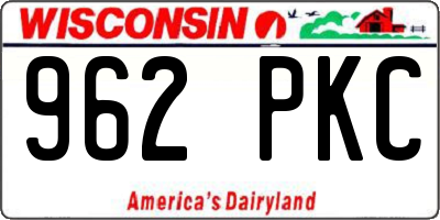 WI license plate 962PKC