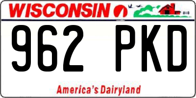 WI license plate 962PKD