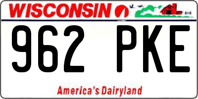 WI license plate 962PKE