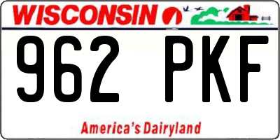 WI license plate 962PKF