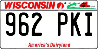 WI license plate 962PKI