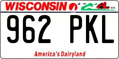 WI license plate 962PKL
