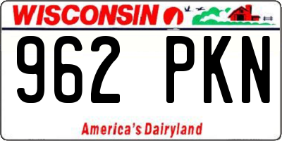 WI license plate 962PKN