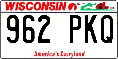 WI license plate 962PKQ