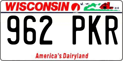 WI license plate 962PKR