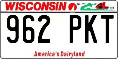 WI license plate 962PKT