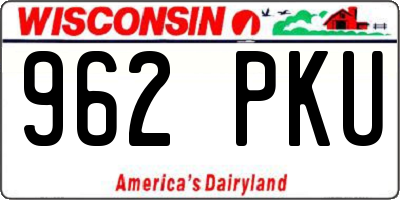 WI license plate 962PKU