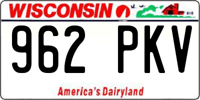 WI license plate 962PKV