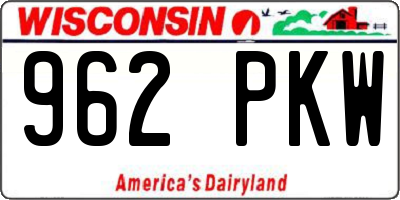 WI license plate 962PKW