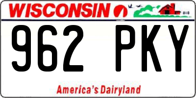 WI license plate 962PKY