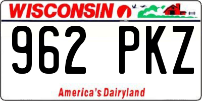 WI license plate 962PKZ